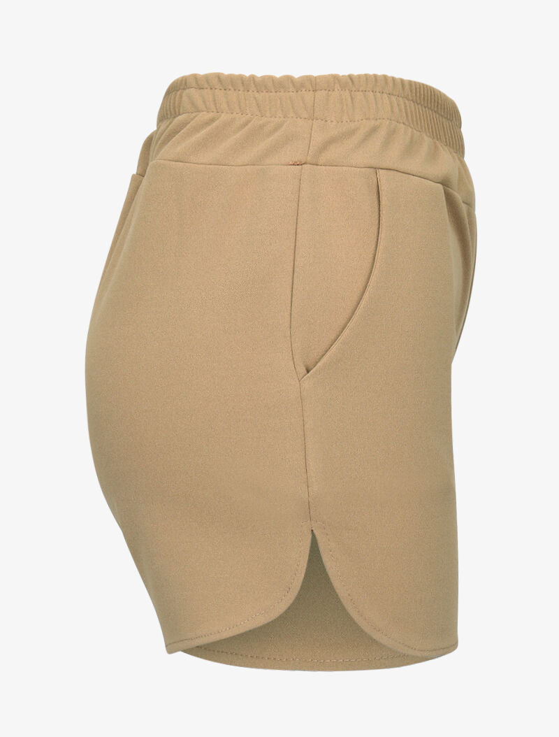 Mini short coupe droite - camel - 3