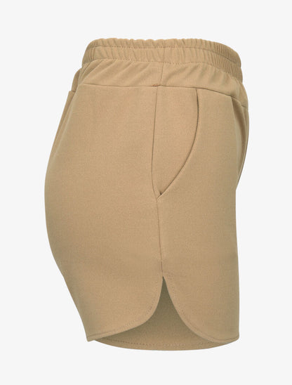 Mini short coupe droite - camel - 3