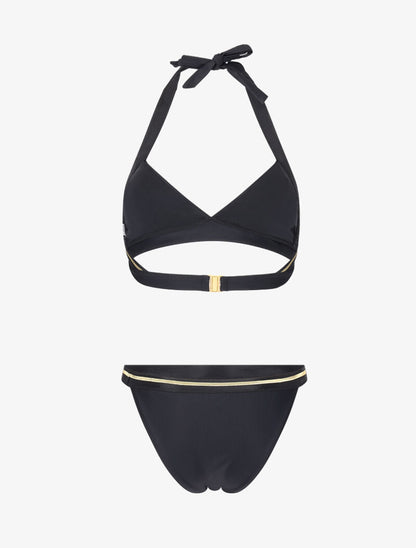 Bikini triangle à bandes dorées - noir - 4