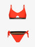 Bikini brassière à bandes dorées - orange - 1