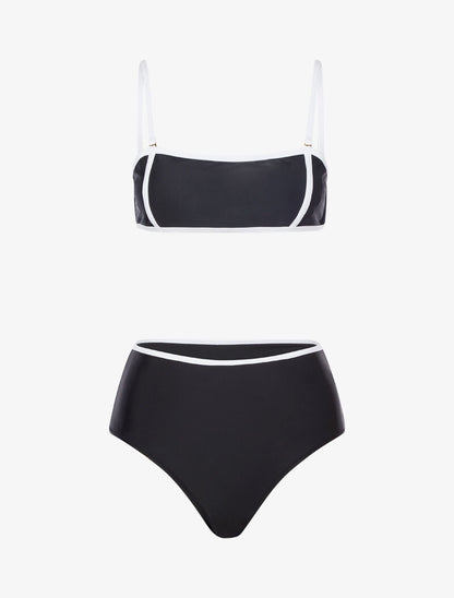 Bikini à culotte taille haute - noir - 3