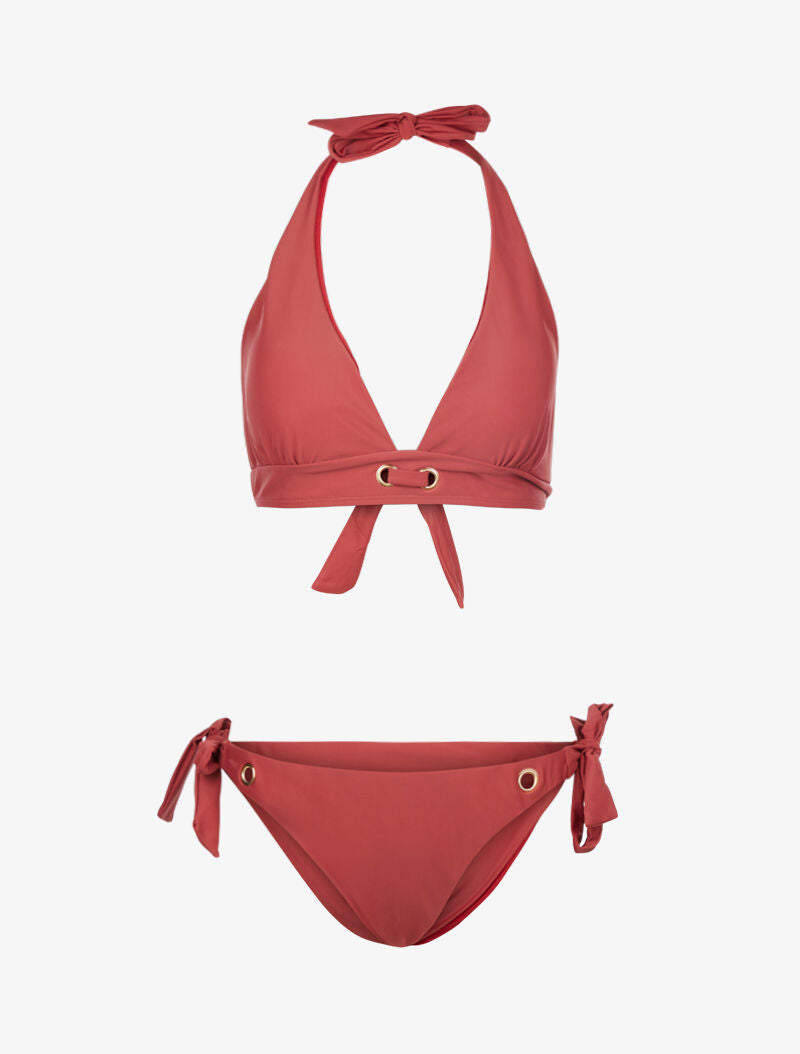 Bikini à détails oeillets - rose foncé - 3