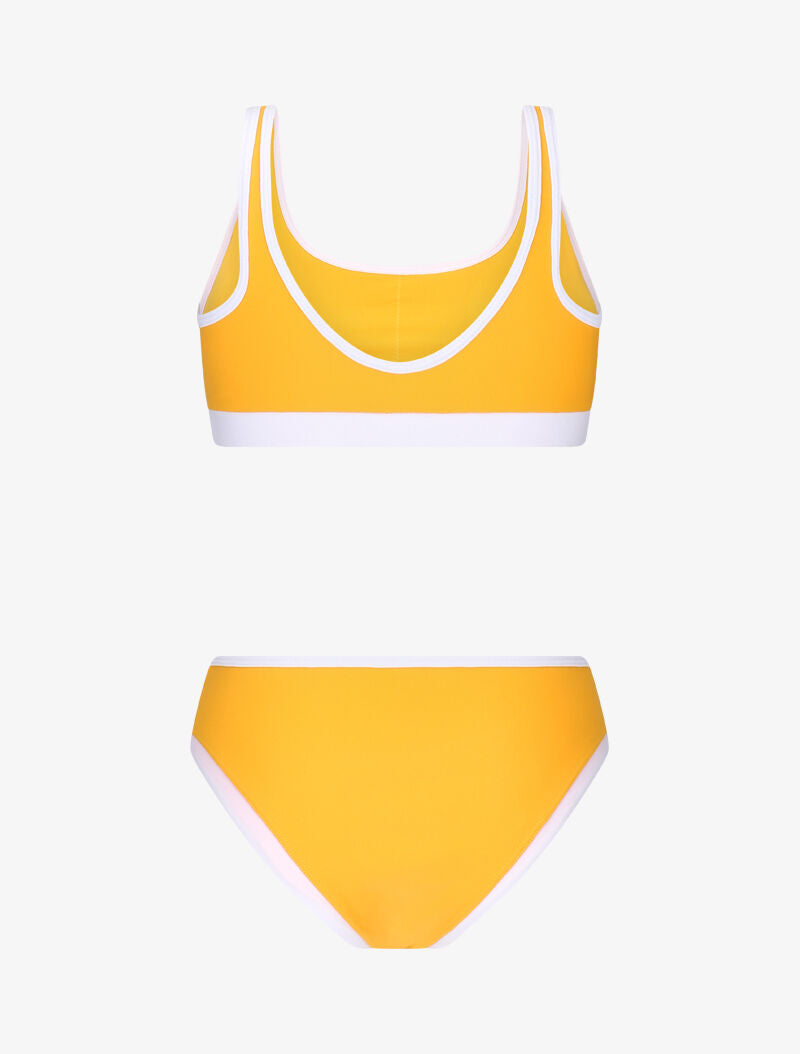 Bikini brassière à bords contrastants - moutarde - 2