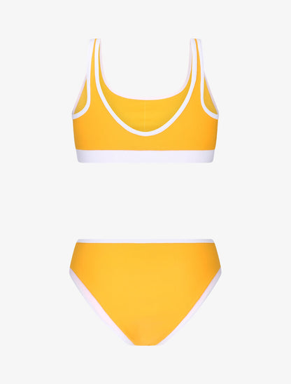 Bikini brassière à bords contrastants - moutarde - 2
