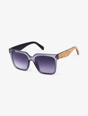 Lunettes à branches effet liège - gris foncé - 2