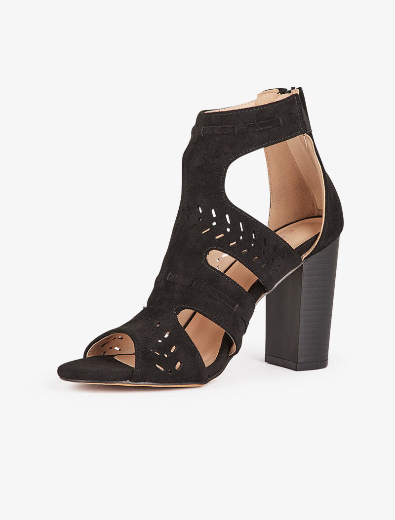 Sandales style bottines à découpes - noir - 3