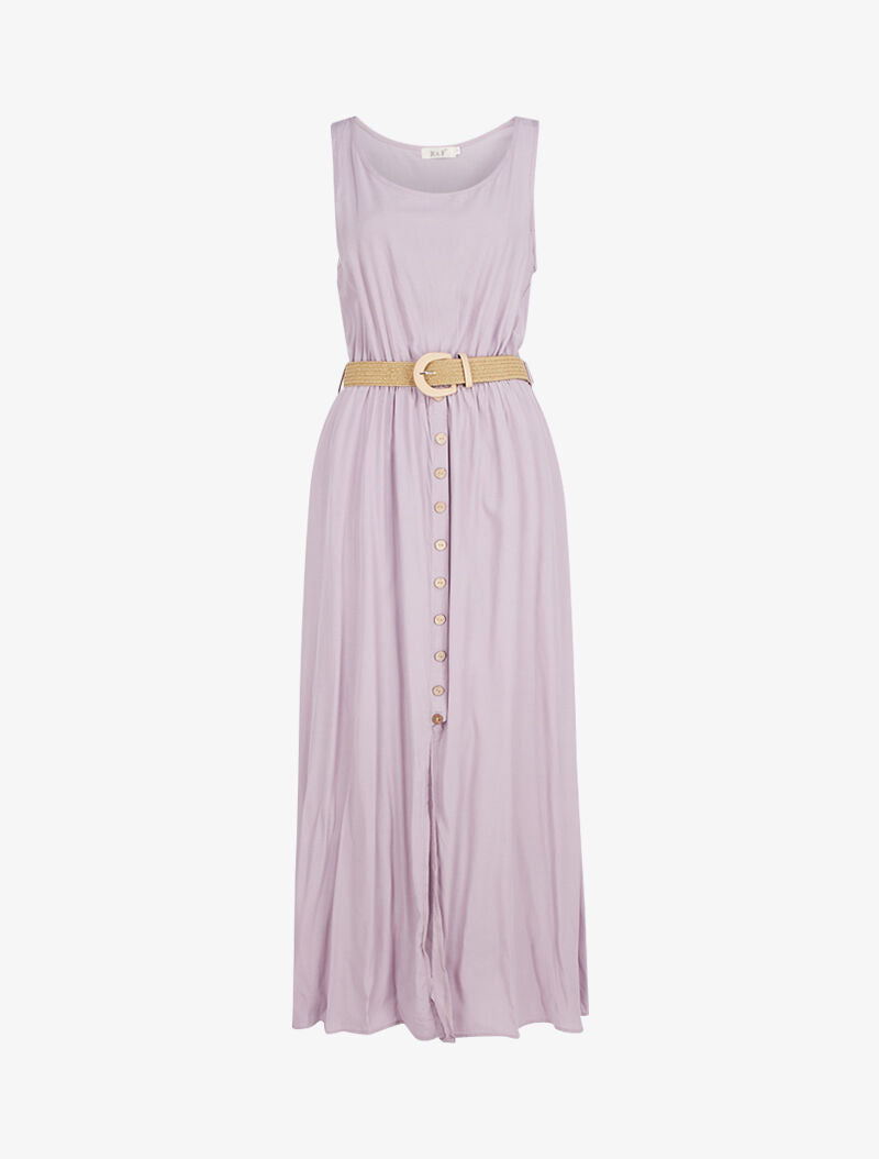 Robe longue à boutons décoratifs - lilas - 2