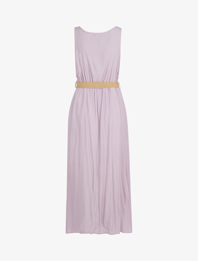Robe longue à boutons décoratifs - lilas - 3