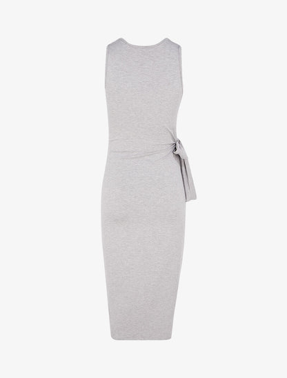 Robe à empiècements à nouer - gris clair - 2