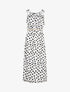 Robe droite à col volanté à pois - blanc - 1