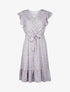 Robe patineuse à fleurs et volants - lilas - 1
