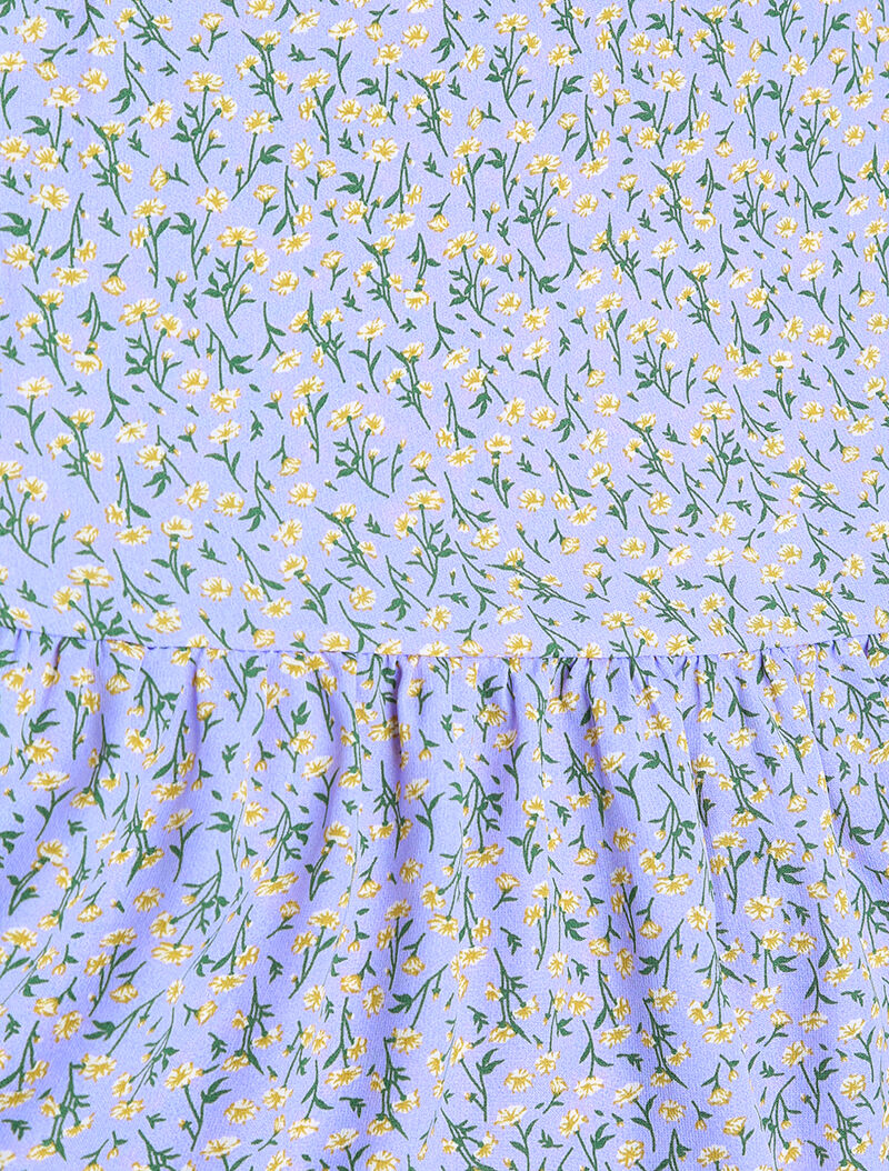 Robe patineuse à fleurs et volants - lilas - 3