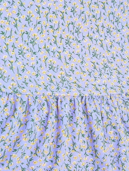 Robe patineuse à fleurs et volants - lilas - 3