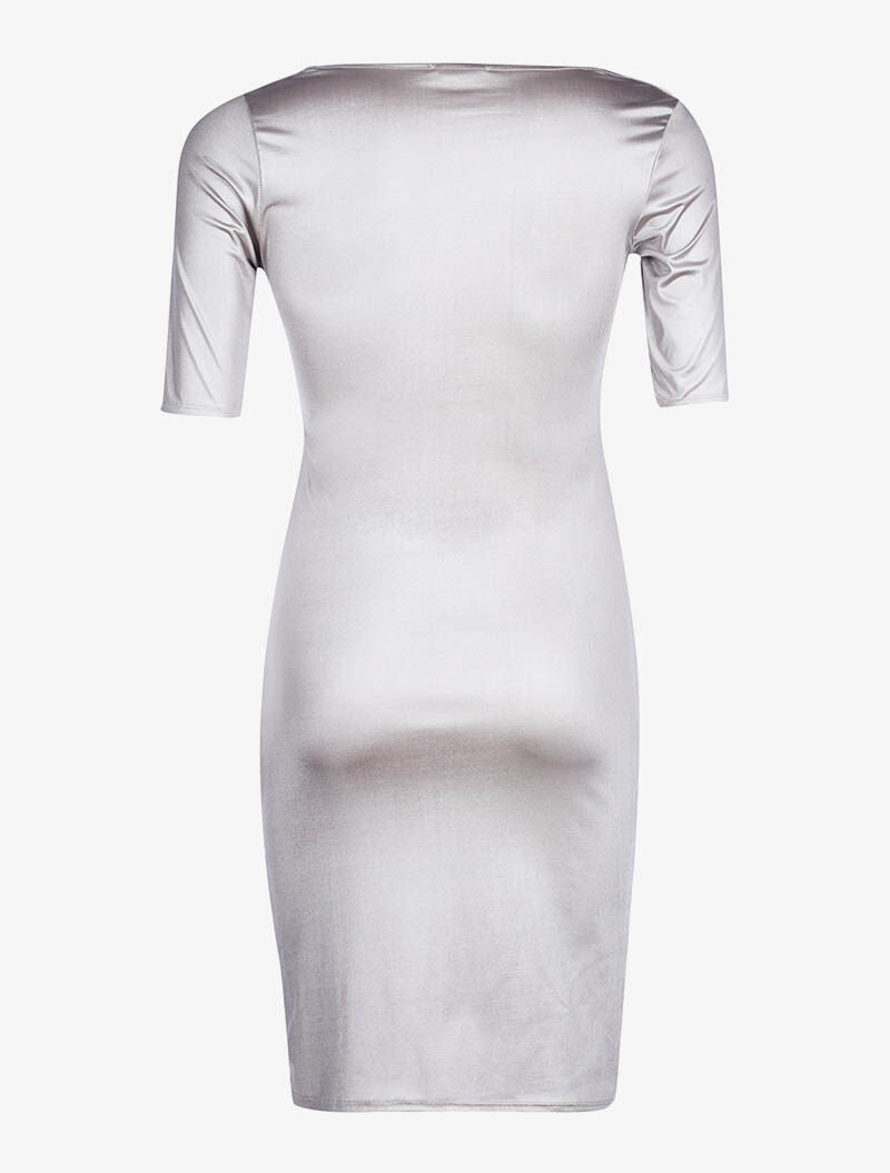Robe côté froncé - beige - 2