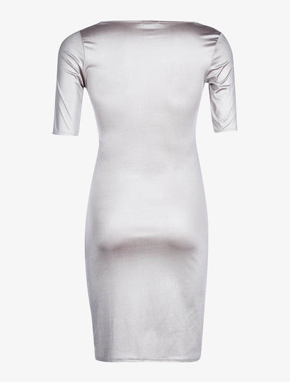 Robe côté froncé - beige - 2