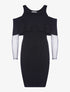 Robe-pull manches voile - noir - 1