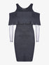 Robe-pull manches voile - gris foncé - 3