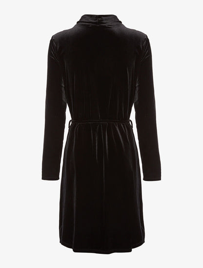 Robe velours col bénitier - noir - 2