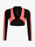 Crop-top graphique - noir/rose - 1