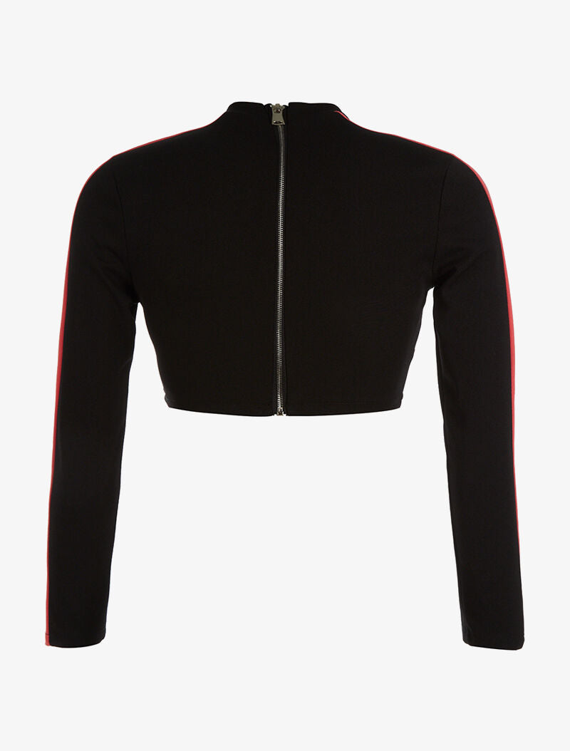 Crop-top graphique - noir/rose - 2