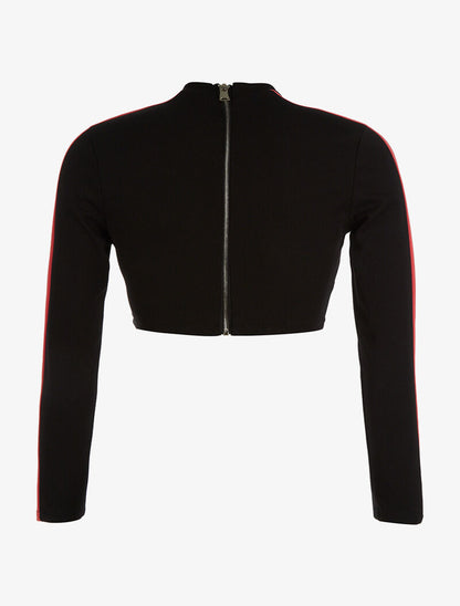 Crop-top graphique - noir/rose - 2