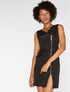 Robe zippée unie - noir - 1