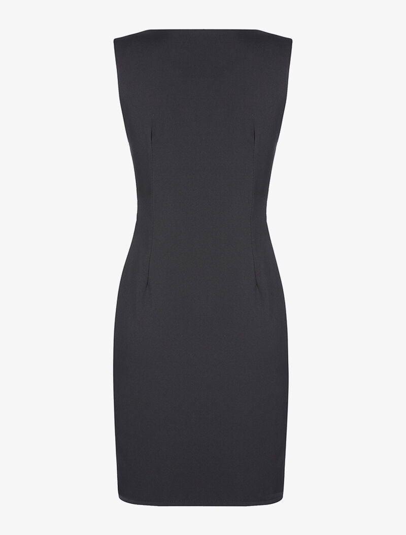 Robe zippée unie - noir - 4
