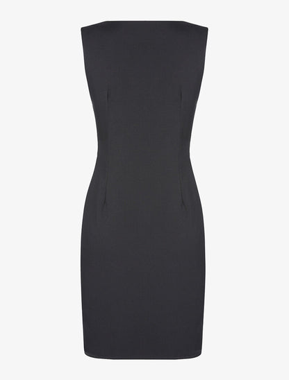 Robe zippée unie - noir - 4