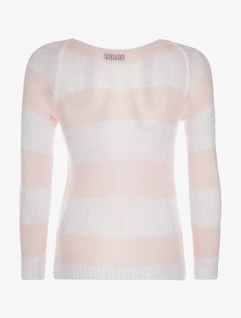Pull maille à reliefs - rose - 2