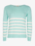 Pull rayures en maille large - bleu - 1