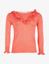 Pull à jabot en V - corail - 1