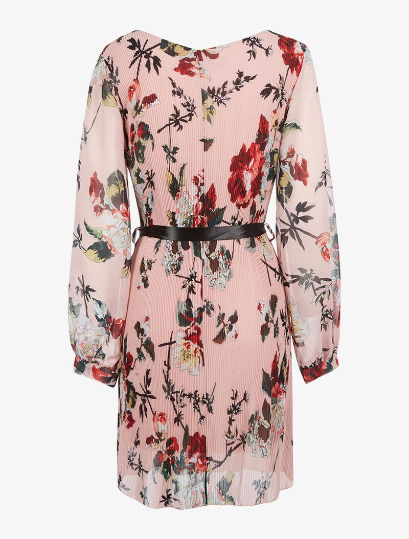 Robe plissée et imprimée - rose - 2