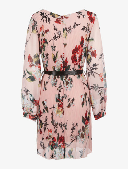 Robe plissée et imprimée - rose - 2