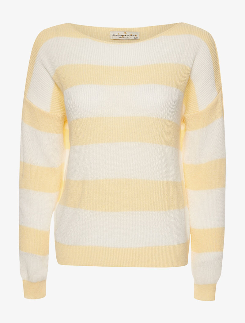 Pull à rayures basic - jaune - 1