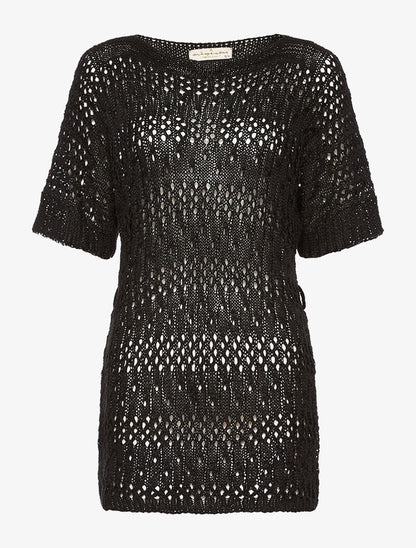 Robe-pull filet - noir - 1