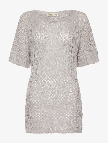Robe-pull filet - gris - 1