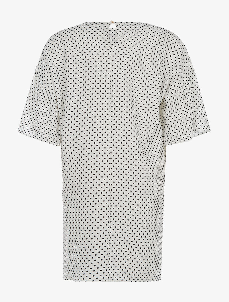 Robe ample à pois - blanc - 4