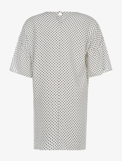 Robe ample à pois - blanc - 4