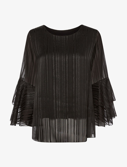 Blouse lignes irisées - noir - 1