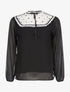 Blouse buste ajouré dentelle plissée - noir - 3