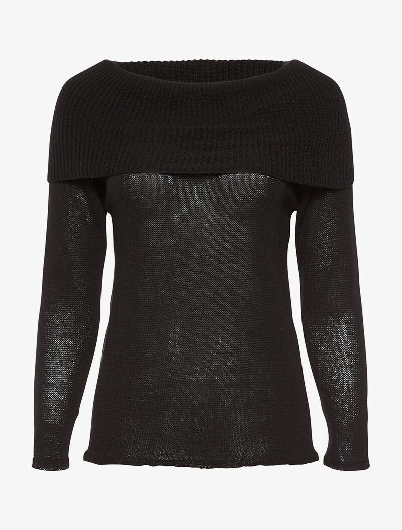 Pull basic col châle - blanc - 1