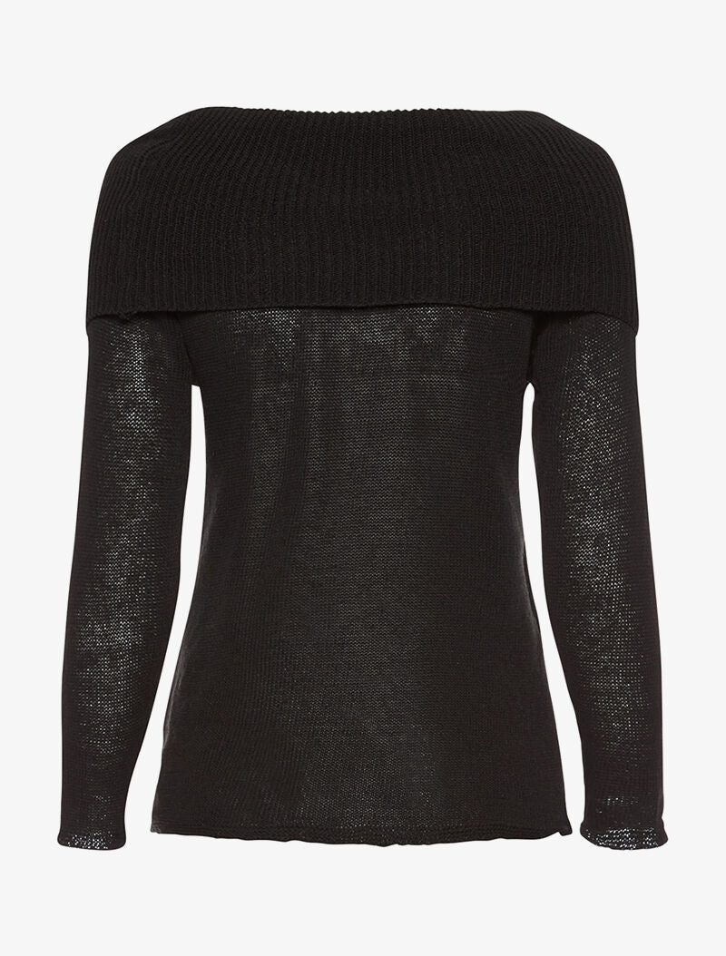 Pull basic col châle - blanc - 2