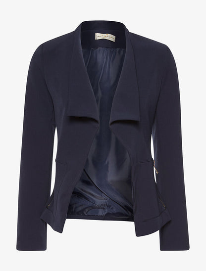 Blazer col asymétrique - marine - 3
