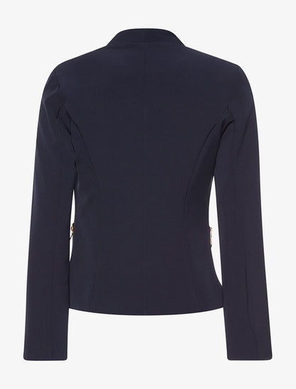 Blazer col asymétrique - marine - 2