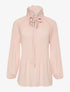 Blouse plissée col à nouer - rose - 1