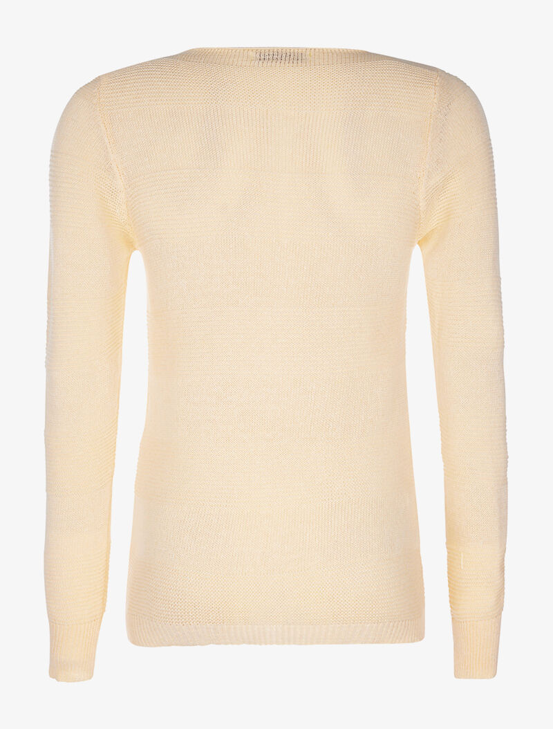 Pull bandes maille en relief - jaune - 2