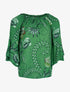 Blouse imprimée manches papillon - vert - 1