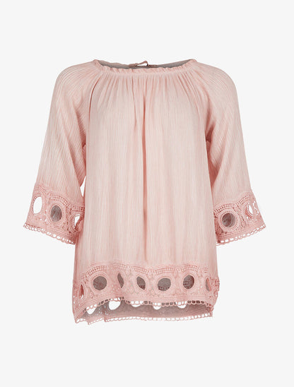 Blouse ample plis délavés - rose - 3