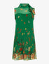 Robe plissée imprimée - vert - 1