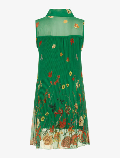 Robe plissée imprimée - vert - 2